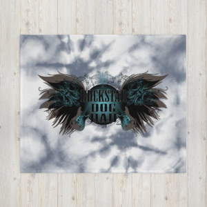 Exclusive Cozy Throw Blanket Rockstar Dog Dad