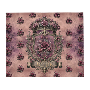 Exclusive ICJUK Rose Noir Cozy Throw Blanket