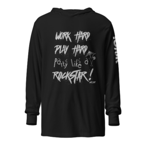 ICJUK Unisex Long Sleeve Hooded Tee Party Like a Rockstar