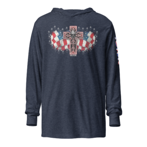ICJUK USA Cross and Skulls Unisex Long Sleeve Hooded Tee