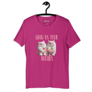 ICJUK Pink and White Cats Show us your Kitties Unisex Crew Neck