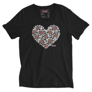 Unisex Black V Neck – ICJUK Rock & Roll Heart & Roses