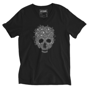 ICJUK Skull and Roses V neck