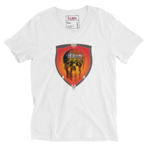 ICJUK Ocean Anarchy USA Skull Shield V Neck