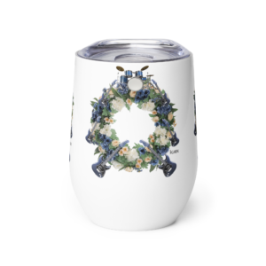 ICJUK Custom Wine Tumbler Floral Guitar Drums